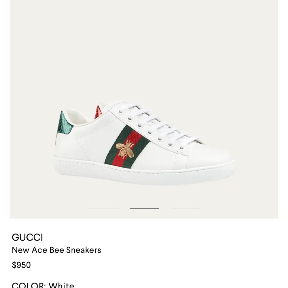 100% AUTHENTIC Gucci White New Ace Bee Sneakers